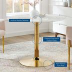 EEI-4749-GLD-WHI Verne 40" Artificial Marble Dining Table by Modway