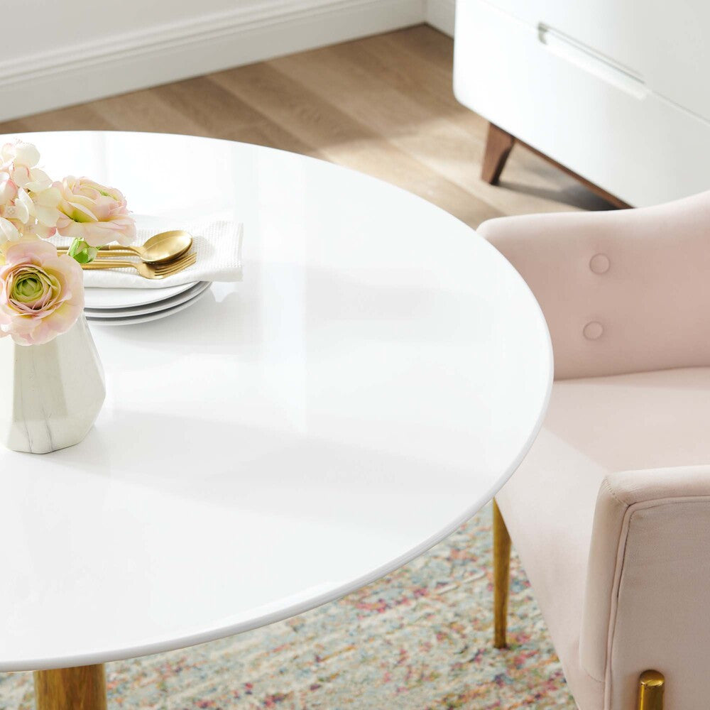 EEI-4748-GLD-WHI Verne 40" Dining Table by Modway