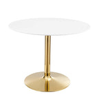 Modway EEI-4748-GLD-WHI Verne 40" Dining Table Gold White