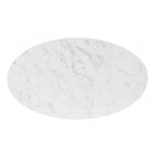 EEI-4752-GLD-WHI Verne 48" Oval Artificial Marble Dining Table by Modway
