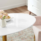 EEI-4750-GLD-WHI Verne 48" Oval Dining Table by Modway