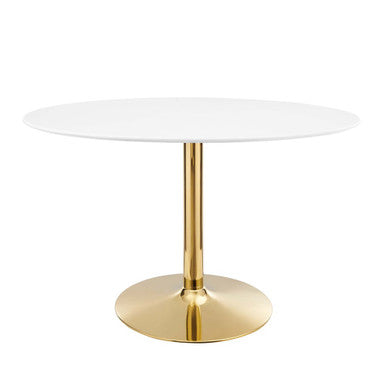 Modway EEI-4750-GLD-WHI Verne 48" Oval Dining Table Gold White