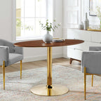 EEI-4751-GLD-WAL Verne 48" Oval Dining Table by Modway