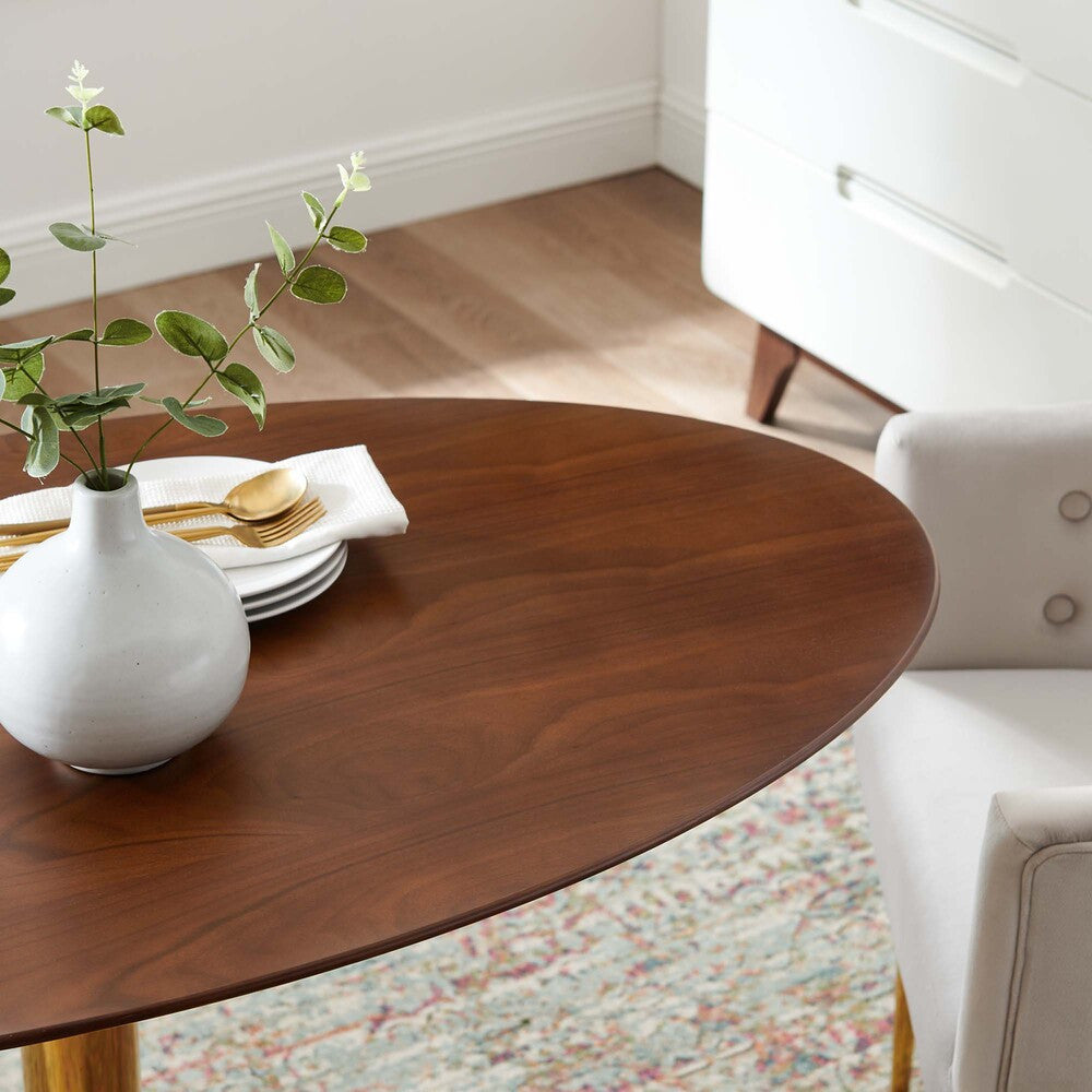 EEI-4751-GLD-WAL Verne 48" Oval Dining Table by Modway