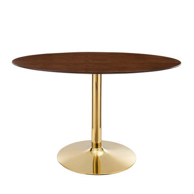 Modway EEI-4751-GLD-WAL Verne 48" Oval Dining Table Gold Walnut