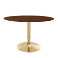Modway EEI-4751-GLD-WAL Verne 48" Oval Dining Table Gold Walnut