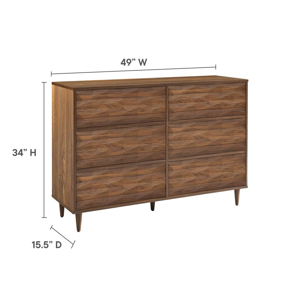 MOD-7083-WAL Vespera 6-Drawer Dresser by Modway