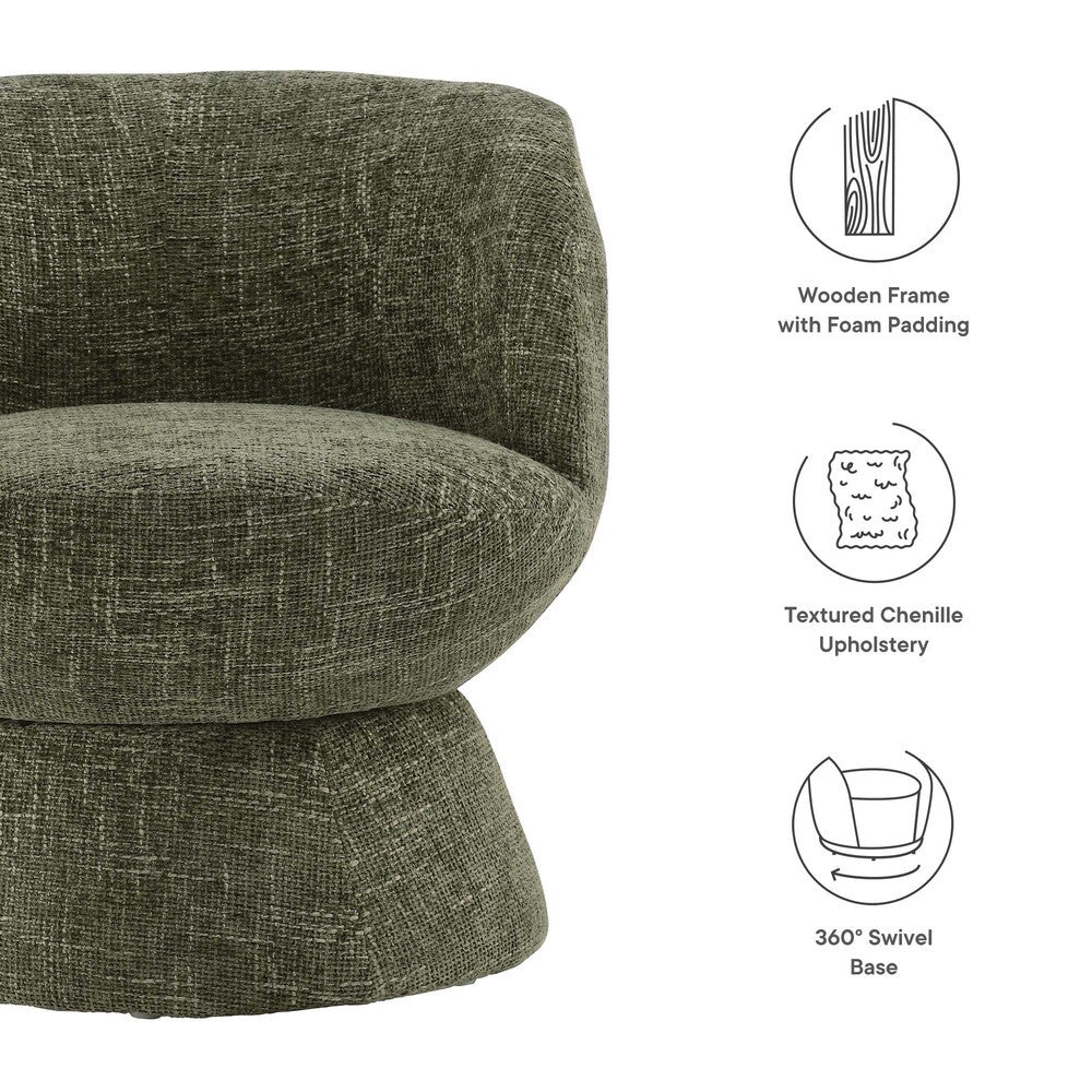 Modway Vesta Chenille Fabric Upholstered Swivel Chair by Modway-EEI-6863