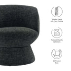 Modway Vesta Chenille Fabric Upholstered Swivel Chair by Modway-EEI-6863