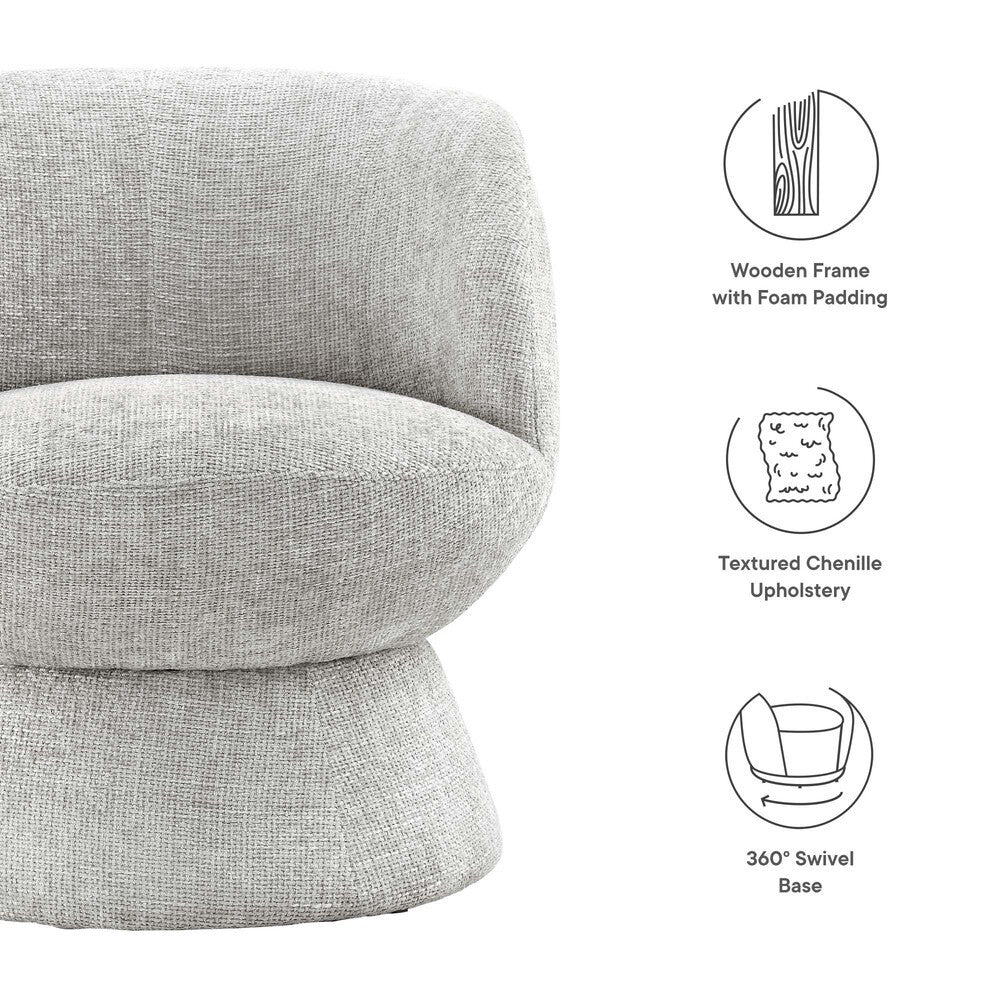 Modway Vesta Chenille Fabric Upholstered Swivel Chair by Modway-EEI-6863