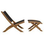EEI-6938 Vienna 2-Piece Outdoor Patio Teak and Rope Folding Accent Lounge Chair and Ottoman Set by Modway
