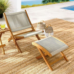EEI-6938 Vienna 2-Piece Outdoor Patio Teak and Rope Folding Accent Lounge Chair and Ottoman Set by Modway