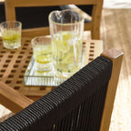 EEI-6936 Vienna 3-Piece Outdoor Patio Teak and Rope Armchairs with Folding Side Table by Modway
