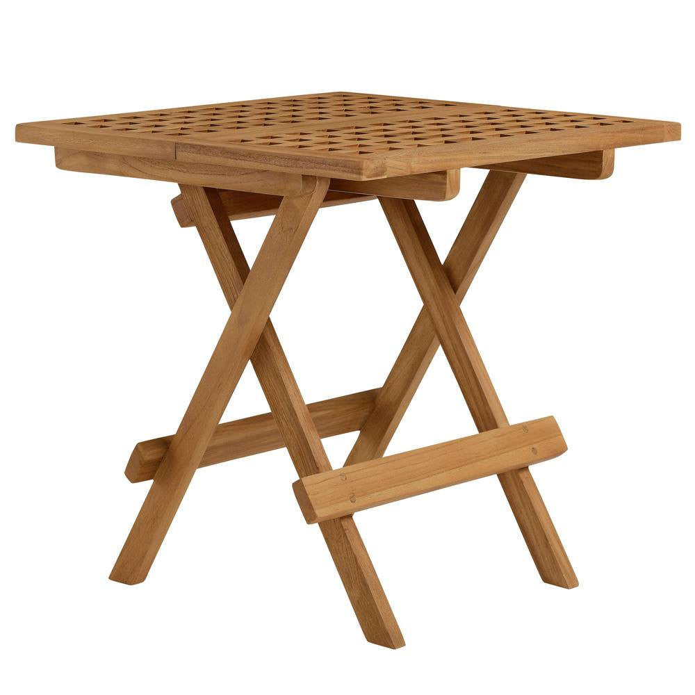EEI-6936 Vienna 3-Piece Outdoor Patio Teak and Rope Armchairs with Folding Side Table by Modway