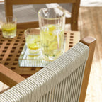 EEI-6936 Vienna 3-Piece Outdoor Patio Teak and Rope Armchairs with Folding Side Table by Modway