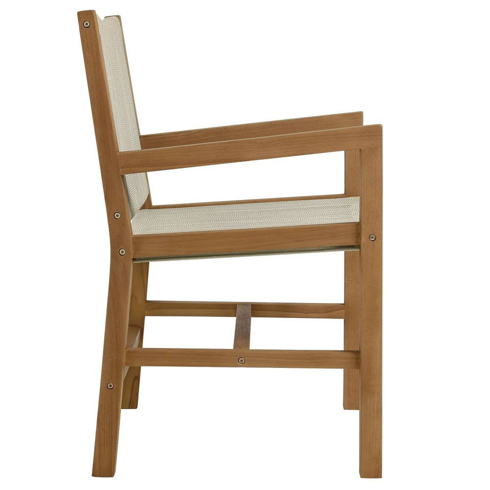 EEI-6936 Vienna 3-Piece Outdoor Patio Teak and Rope Armchairs with Folding Side Table by Modway