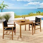 EEI-6940 Vienna 3-Piece Outdoor Patio Teak and Rope Dining Set with Armchairs by Modway