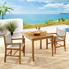 EEI-6940 Vienna 3-Piece Outdoor Patio Teak and Rope Dining Set with Armchairs by Modway