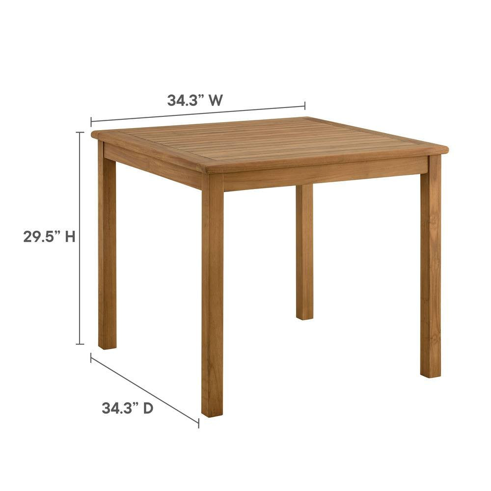 EEI-6940 Vienna 3-Piece Outdoor Patio Teak and Rope Dining Set with Armchairs by Modway