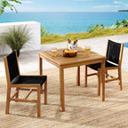 EEI-6939 Vienna 3-Piece Outdoor Patio Teak and Rope Dining Set with Armless Chiars by Modway