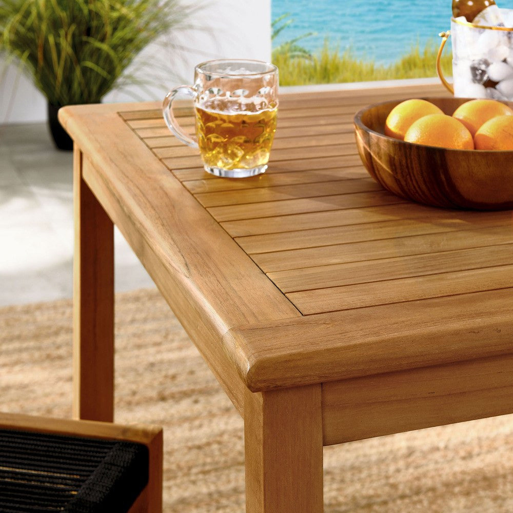 EEI-6939 Vienna 3-Piece Outdoor Patio Teak and Rope Dining Set with Armless Chiars by Modway