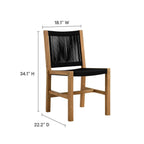 EEI-6939 Vienna 3-Piece Outdoor Patio Teak and Rope Dining Set with Armless Chiars by Modway
