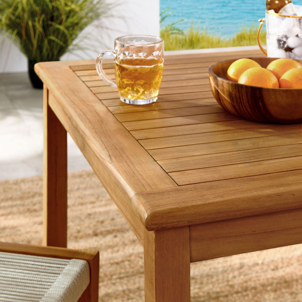 EEI-6939 Vienna 3-Piece Outdoor Patio Teak and Rope Dining Set with Armless Chiars by Modway