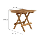 EEI-6937 Vienna 3-Piece Outdoor Patio Teak and Rope Folding Lounge Chairs and Side Table by Modway