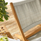 EEI-6937 Vienna 3-Piece Outdoor Patio Teak and Rope Folding Lounge Chairs and Side Table by Modway