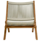 EEI-6937 Vienna 3-Piece Outdoor Patio Teak and Rope Folding Lounge Chairs and Side Table by Modway