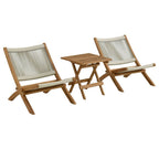 EEI-6937 Vienna 3-Piece Outdoor Patio Teak and Rope Folding Lounge Chairs and Side Table by Modway