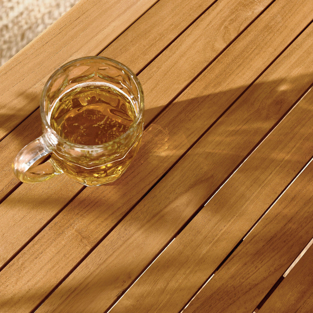 EEI-6814-NAT Vienna 34" Square Outdoor Patio Teak Wood Dining Table by Modway