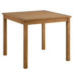 Modway EEI-6814-NAT Vienna 34" Square Outdoor Patio Teak Wood Dining Table Natural