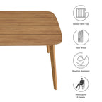 EEI-6815-NAT Vienna 46" Square Outdoor Patio Teak Wood Dining Table by Modway