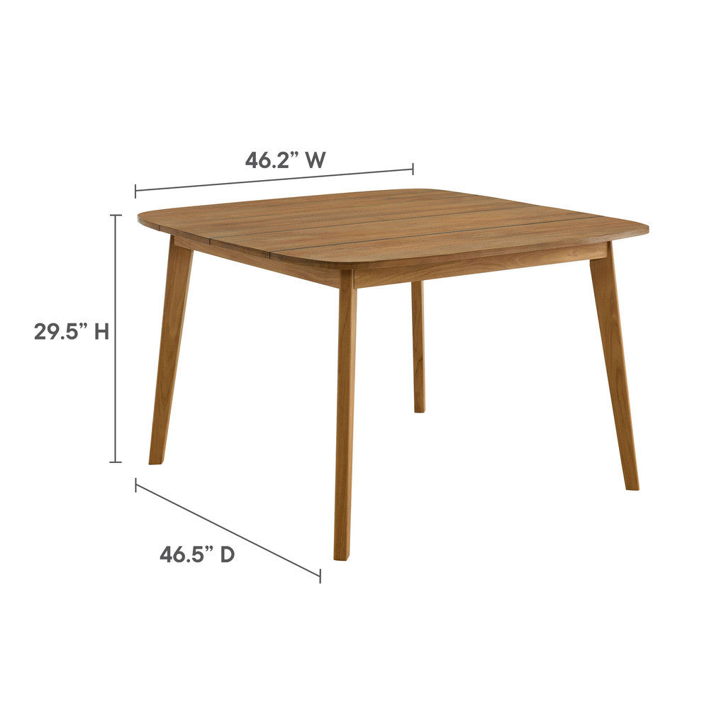 EEI-6815-NAT Vienna 46" Square Outdoor Patio Teak Wood Dining Table by Modway