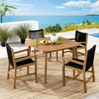 EEI-6935 Vienna 5-Piece Outdoor Patio Teak and Rope Dining Set with Armchairs by Modway