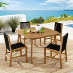 EEI-6934 Vienna 5-Piece Outdoor Patio Teak and Rope Dining Set with Armless Chairs by Modway