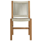 EEI-6934 Vienna 5-Piece Outdoor Patio Teak and Rope Dining Set with Armless Chairs by Modway