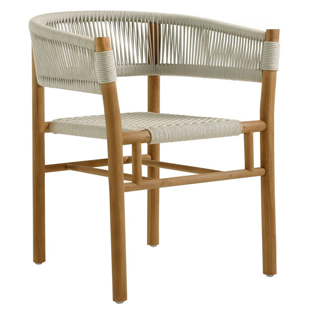 EEI-6933 Vienna 5-Piece Outdoor Patio Teak and Rope Dining Set with Curved-Back Armchairs by Modway
