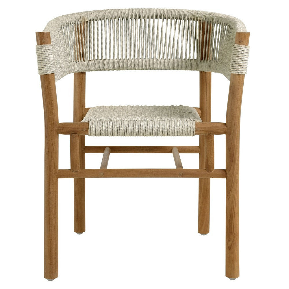 EEI-6933 Vienna 5-Piece Outdoor Patio Teak and Rope Dining Set with Curved-Back Armchairs by Modway