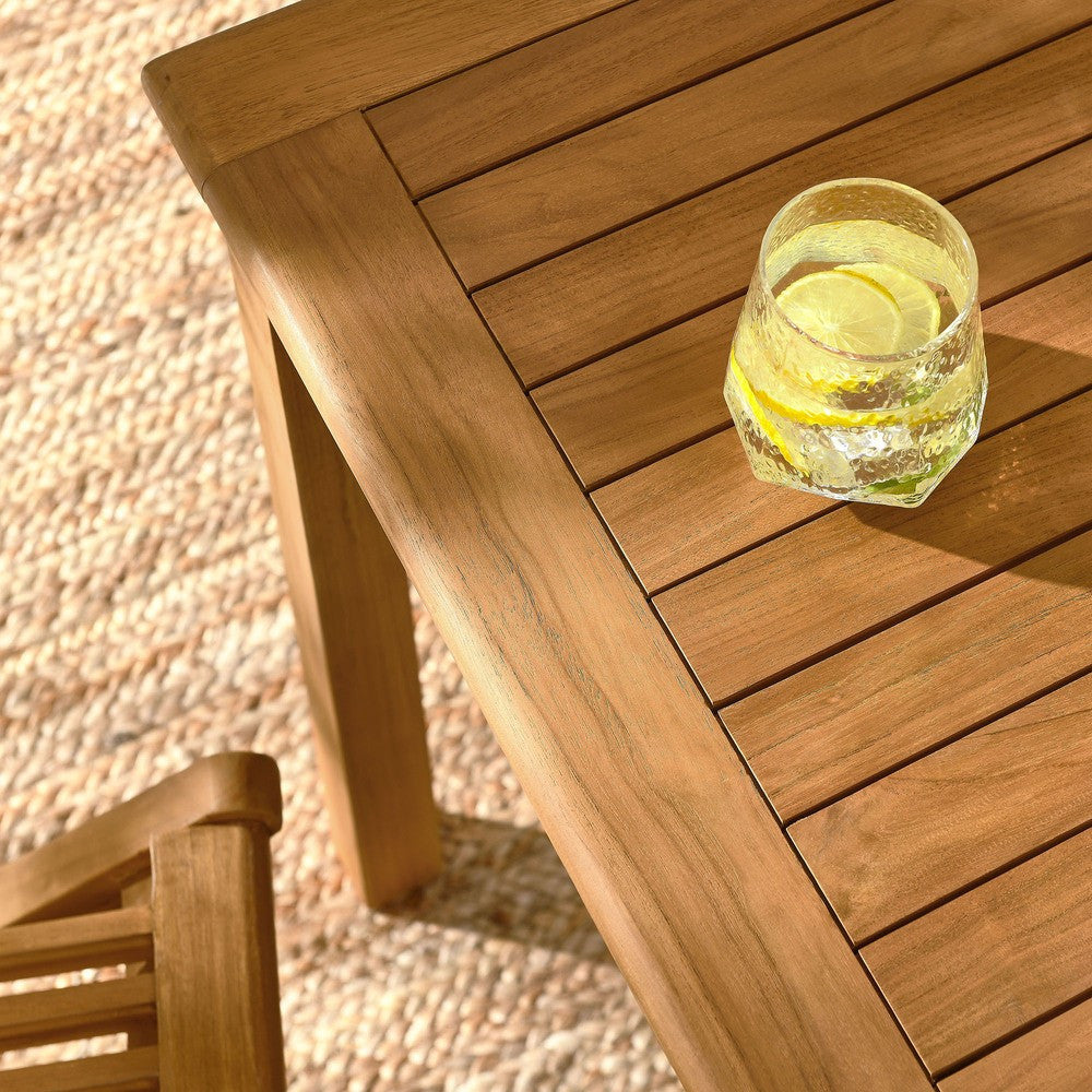 EEI-6931-NAT-NAT Vienna 5-Piece Outdoor Patio Teak Wood Dining Set with Folding Chairs by Modway
