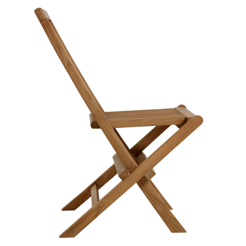 EEI-6931-NAT-NAT Vienna 5-Piece Outdoor Patio Teak Wood Dining Set with Folding Chairs by Modway