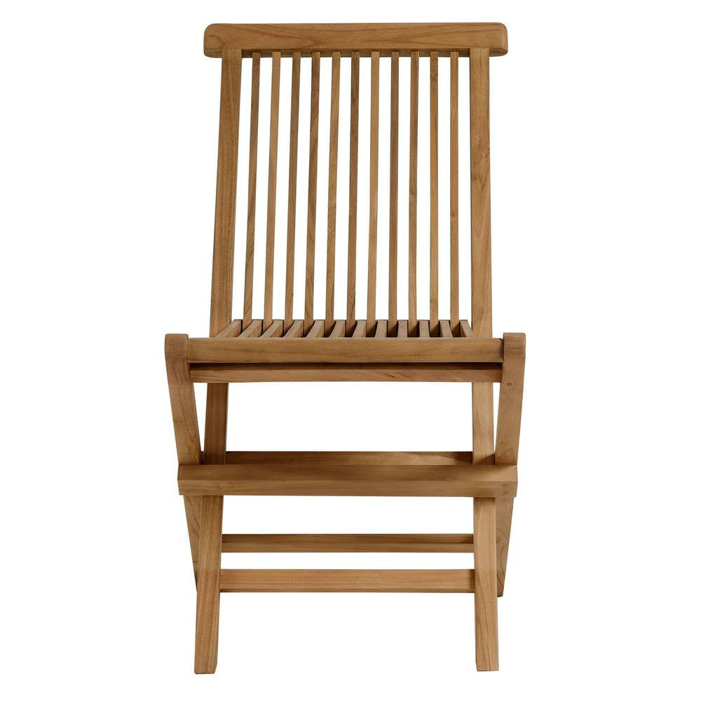 EEI-6931-NAT-NAT Vienna 5-Piece Outdoor Patio Teak Wood Dining Set with Folding Chairs by Modway