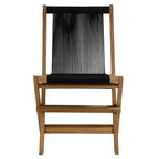 EEI-6932 Vienna 5-Piece Outdoor Patio Teak Wood Dining Set with Rope Folding Chairs by Modway