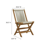 EEI-6932 Vienna 5-Piece Outdoor Patio Teak Wood Dining Set with Rope Folding Chairs by Modway
