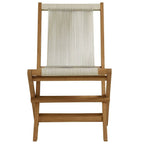 EEI-6932 Vienna 5-Piece Outdoor Patio Teak Wood Dining Set with Rope Folding Chairs by Modway