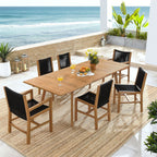 EEI-6928 Vienna 7-Piece Outdoor Patio Teak and Rope Dining Set by Modway