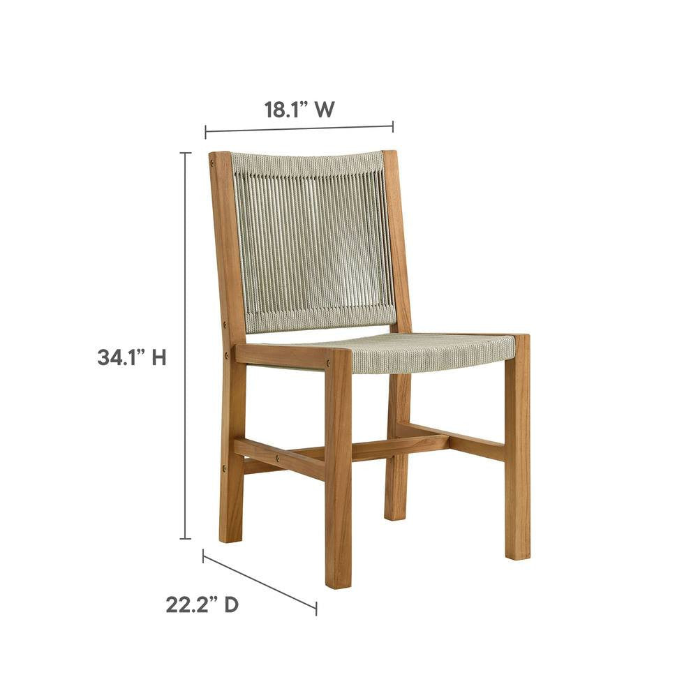 EEI-6928 Vienna 7-Piece Outdoor Patio Teak and Rope Dining Set by Modway