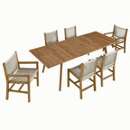 EEI-6928 Vienna 7-Piece Outdoor Patio Teak and Rope Dining Set by Modway