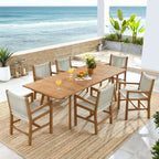 EEI-6929 Vienna 7-Piece Outdoor Patio Teak and Rope Dining Set with Armchairs by Modway